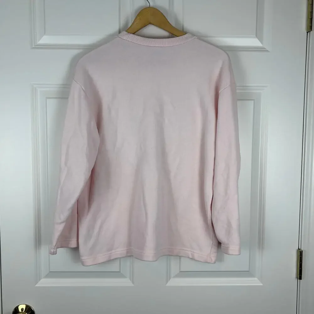 Disney Winnie The Pooh Pink Crew Neck Sweatshirt Vintage Women's Size Large